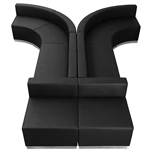 BizChair Black LeatherSoft Reception Configuration, 8 Pieces