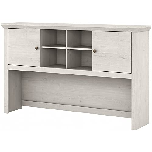 Pemberly Row Desk Hutch 60W in Linen White Oak - Engineered Wood