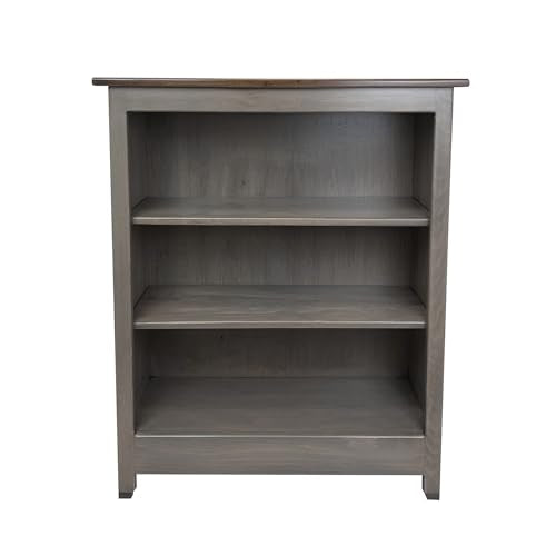 Peaceful Classics 3 Tier Adjustable Wooden Bookcase - Pewter