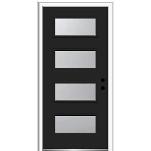 National Door Company Steel Exterior Single Door 36" x 80" 4-Lite Left-Hand Inswing