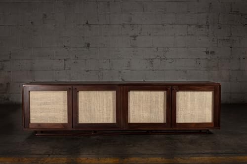 Lschool Contemporary Ixtle Walnut Finish Credenza