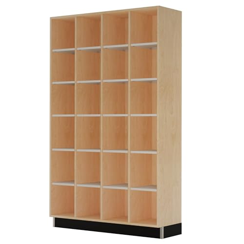 Diversified Woodcrafts Hybrid Storage Cubby Lockers, 78" x 48", Light Gray Shelves