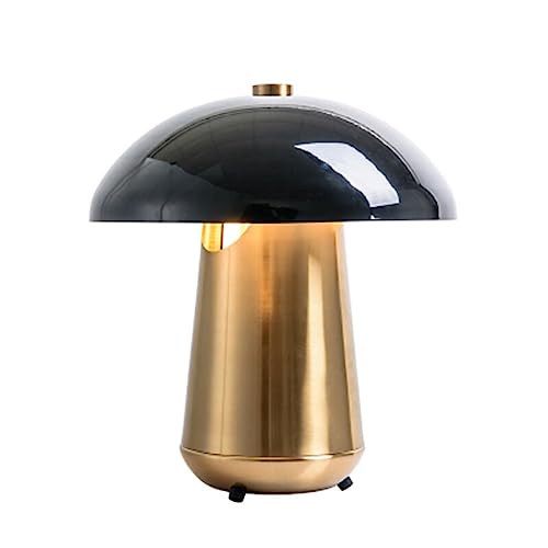 DOOKAA Classic Brass Desk Lamp - Vintage Metal Mushroom Table Lamp