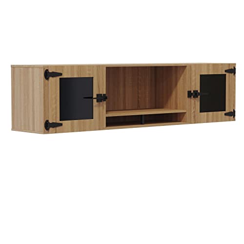 Safco Mirella 72" Wall-Mounted Hutch with Glass Doors