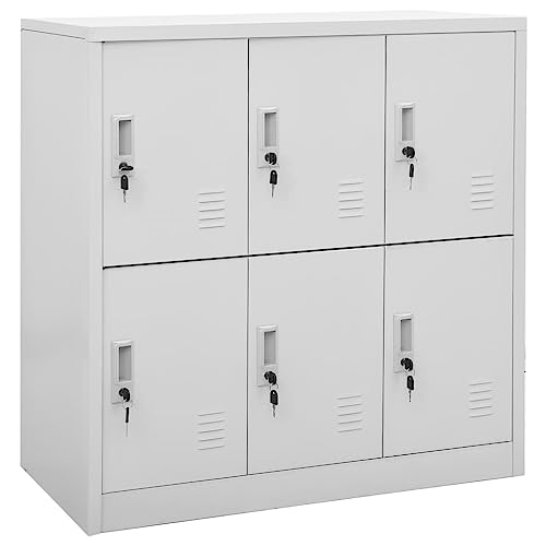 WEMYUFURN Steel Locker Cabinets Set of 5 Light Gray 35.4"x17.7"x36.4" - Office & Home Storage Organizers