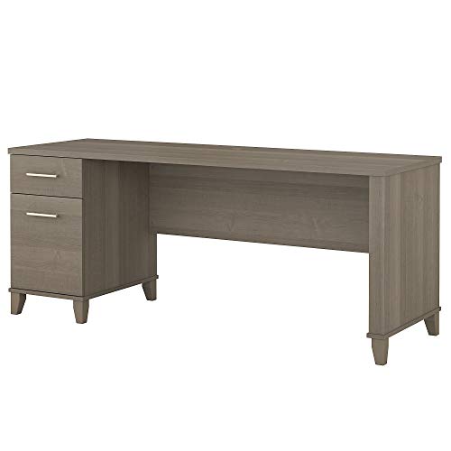 Bush Furniture Somerset 72W Computer Desk with Drawers | Ash Gray Home Office Table