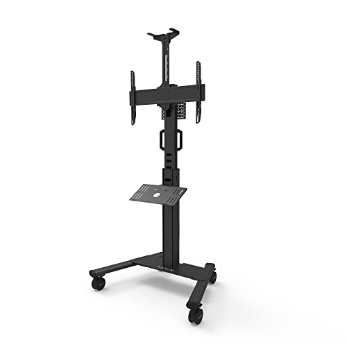 Kanto Rolling TV Stand with Keyboard Tray for 37"-77" TVs | Black