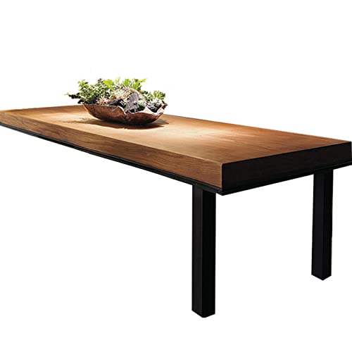 None Solid Wood Antique Writing Desk Metal and Wooden Home Office Study Workstation 220X100X75CM