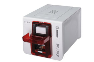 Evolis, Zenius Classic Printer, Single Sided, Without Option, Usb, Red Trim, Usb Cable Included
