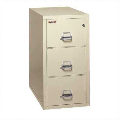 FireKing Fireproof 3-Drawer Vertical Legal File Cabinet - Brown, Key Lock
