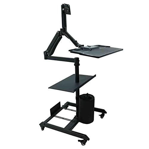 ASUMUI Computer Display Floor Stand Rotation Mobile Cart Rack