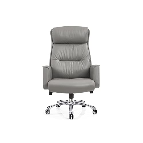Generic Managerial Executive Ergonomics Office Chair with Fixed Armrest - Cowhide Grey