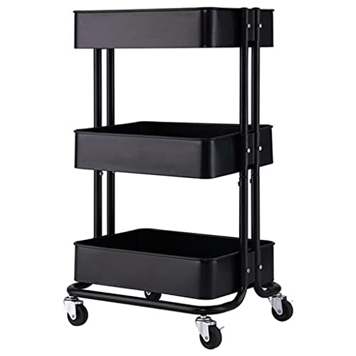 VejiA 3 Tier Rolling Cart Metal Utility Organizer Trolley