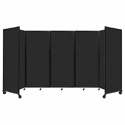 VERSARE Room Divider 360 Portable Partition Privacy Wall | Freestanding Office Dividers | Locking Wheels | 14' x 6'10" Black Sound Absorbing