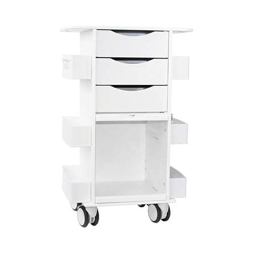 TrippNT Core DX Cart with Smoke Sliding Door - White HDPE - 3 Locking Drawers - Bulk Storage - Acrylic Door