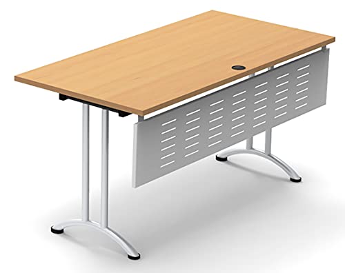 Team Tables 2 Person Beech Folding Training Tables with Modesty Panels - Model 4805