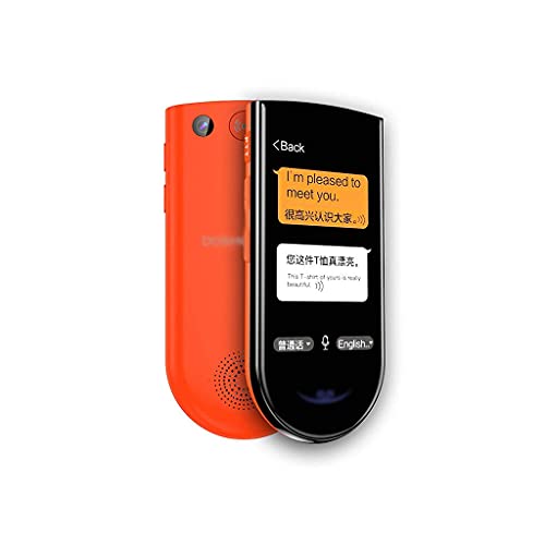 UsmAsk Smart Foreign Language Translator Device - Online Translation in 72 Languages, Automatic Photo Translation in 32 Countries, Portable (Orange)