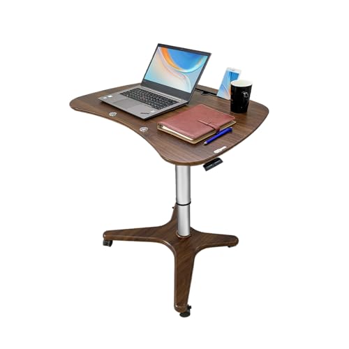 HGTRH Laptop Computer Cart with Wheels, Adjustable Rolling Bedside Table - Foldable & Mobile
