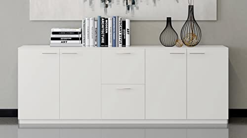 Zuri Furniture Reagan Modern White Office Storage Credenza