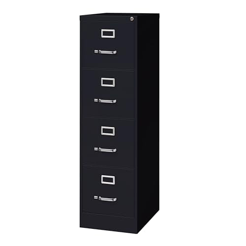 Hirsh Industries 4 Drawer Letter Size Commercial File - Black, Fully Assembled
