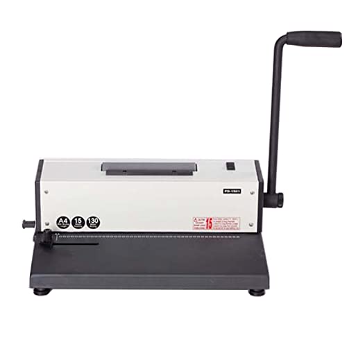 None Binding Device, Comb & Spiral Binding Machine for A4 - Manual Round Hole & Electric Coil Insert - Adjustable Side Edge - Sturdy Metal Construction