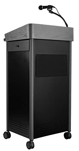 Oklahoma Sound Greystone Lectern with Sound, Charcoal Black/Grey
