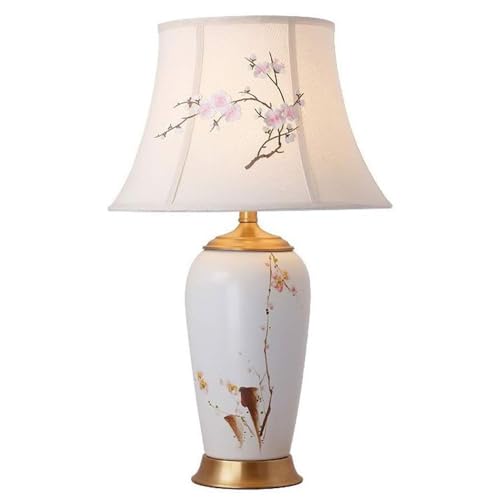 MAIYO Chinoiserie Hand Painted Floral Ceramic Table Lamp 24.8