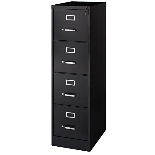 Realspace Workpro 4-Drawer Letter Size Steel Vertical File Cabinet - Black