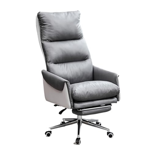 CBLdF Boss Chair High Backrest Managerial Executive Chair with Footrest, Adjustable Height Swivel (Orange/Gray)