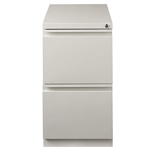 Hirsh Industries 20" Deep 2 Drawer Mobile File Cabinet in Light Gray