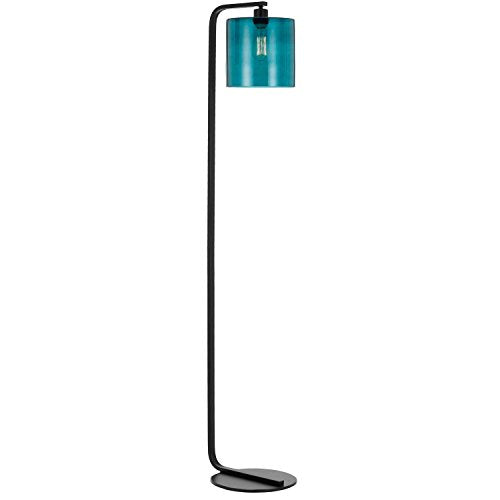 AF Lighting 9116-FL Lowell Floor Lamp with Teal Glass Globe, Black