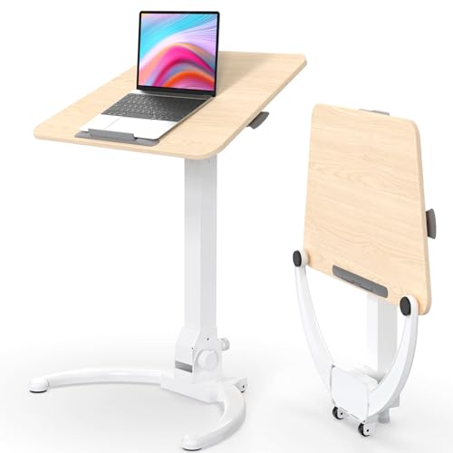 JOY worker Foldable Mobile Standing Desk, Height Adjustable Sit Stand Desk