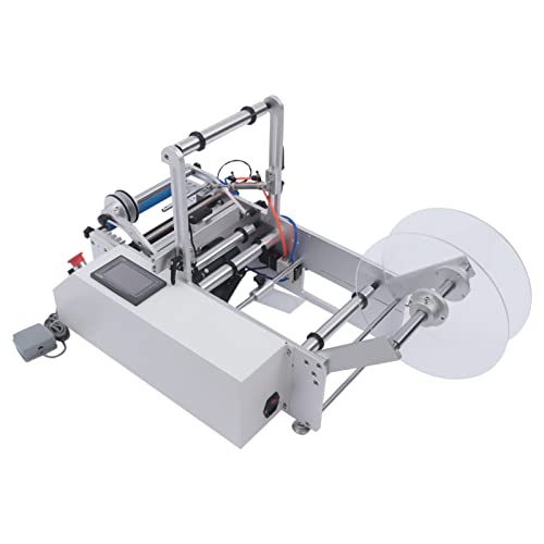 Goudergo Semi-Automatic Round Bottle Labeler 300W - Label Printer for 20mm-120mm Bottles