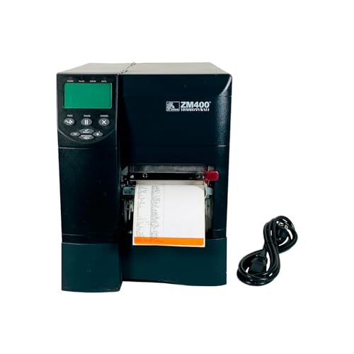 Tekswamp Zebra ZM400 Thermal Transfer Label Printer 600 DPI Peeler Rewinder USB Serial ZM400-6001-4000T Bundle