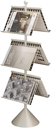 ArhaR Metal Literature Pamphlet Display Rack with Conical Base - Gold/White