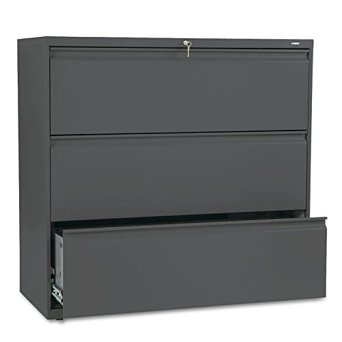 HON 800 Series Three-Drawer Lateral File, 42" x 19.25" x 40.875", Charcoal