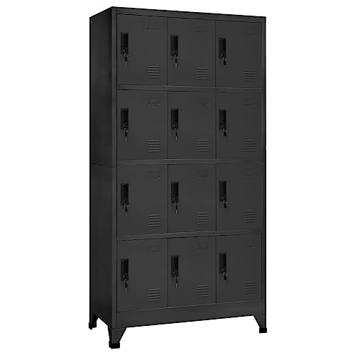 WZQWXHW Steel Locker Cabinet 35.4"x17.7"x70.9" Anthracite - Home & Office Storage Solution
