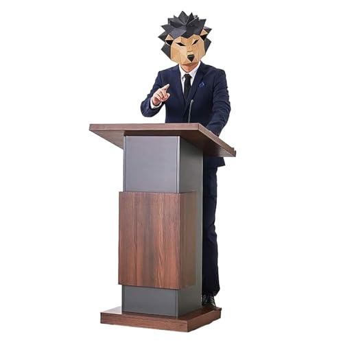 EESHHA Mobile Teachers Podium with Wheels, Wooden Floor Lectern for Auditorium Conference