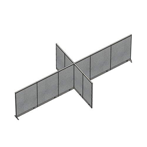 GOF Freestanding X-Shaped Office Partition, Large Fabric Room Divider Panel - 120"D x 264"W x 48"H