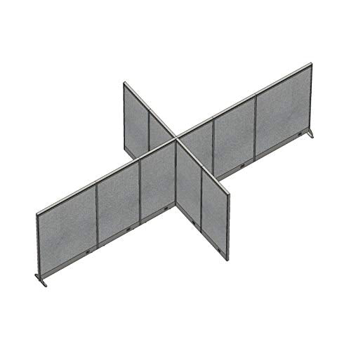 GOF Freestanding X-Shaped Office Partition, Large Fabric Room Divider Panel - 120"D x 216"W x 48"H