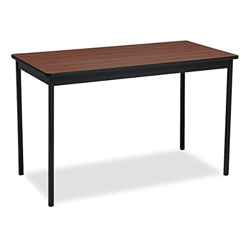 Barricks Rectangular Utility Table, 48w x 24d x 30h, Walnut/Black
