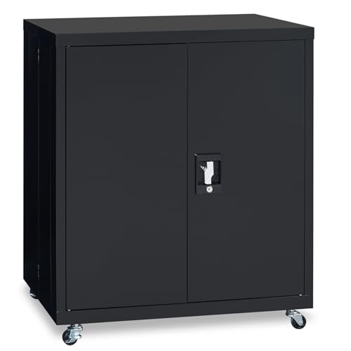 Aursrenty Metal Filing Cabinet with Lock and 4 Wheels