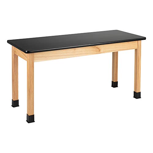 Learniture Heavy-Duty School Science Lab Table with Laminate Top - 24" x 60" x 30", Black