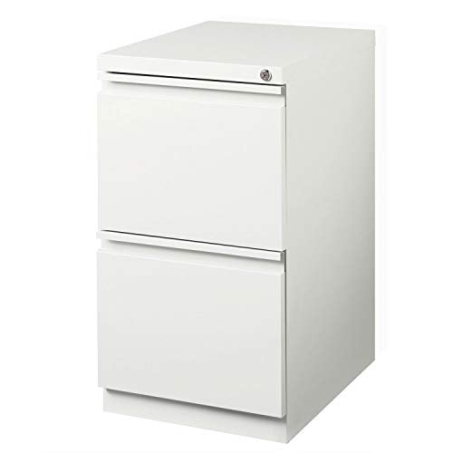 Hirsh Industries 20" Deep 2 Drawer Mobile File Cabinet in White