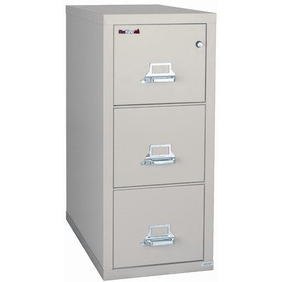FireKing Fireproof 3-Drawer Vertical Legal File Cabinet - Platinum Finish, Manipulation-Proof Combination Lock