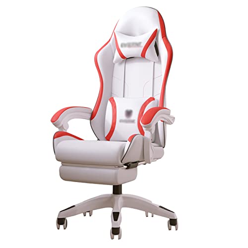 inBEKEA Home Computer Ergonomic Gaming Office Chair with Footrests, Casters, Armrests (Pink, 62 * 62*(109~118) cm)