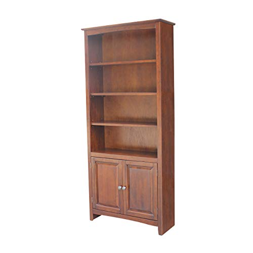 IC International Concepts Shaker Bookcase - 72" H, Espresso