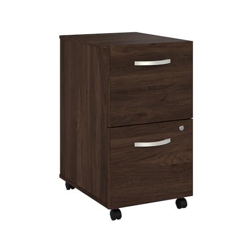 Bush Business Furniture Studio C 2-Drawer Mobile Vertical File Cabinet, Letter/Legal Size, Lockable - Black Walnut (SCF116BWSU)