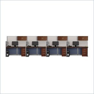 bbf Office-in-an-Hour 4 Desk Workstation in Hansen Cherry
