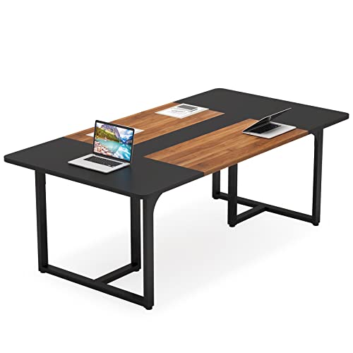 LITTLE TREE 6FT Rectangle Conference Table for 8 People, Industrial Business Large Office Boardroom Desk
